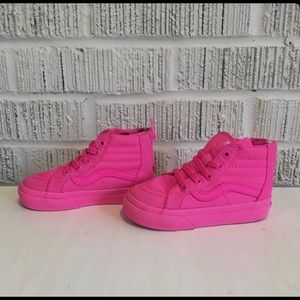 Neon pink hi vans